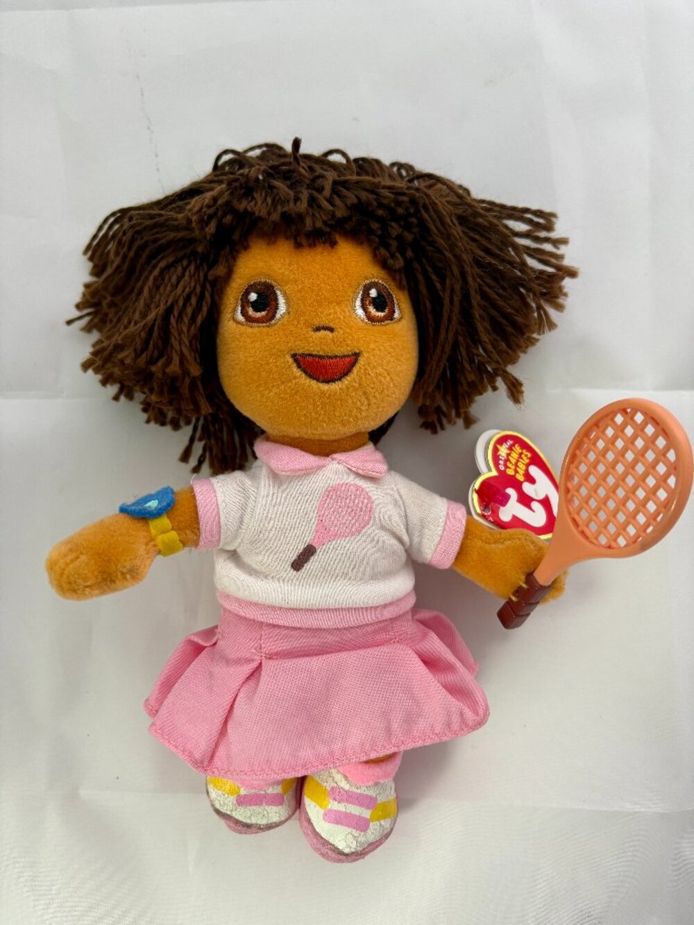 Ty Beanie Baby Dora Del Tenis Tennis Dora the Explorer 2006 w/ Tag Racket